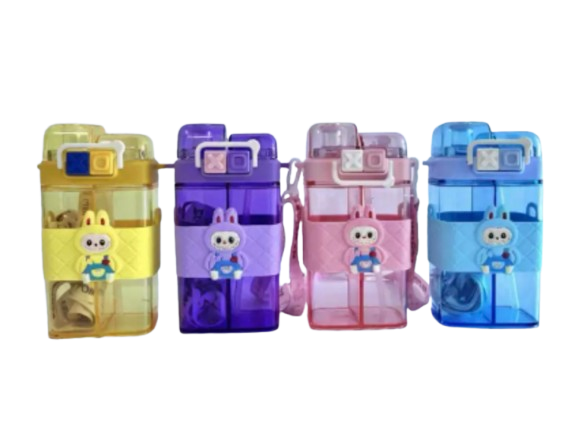 Termo Infantil Kawaii Labubu Transparente