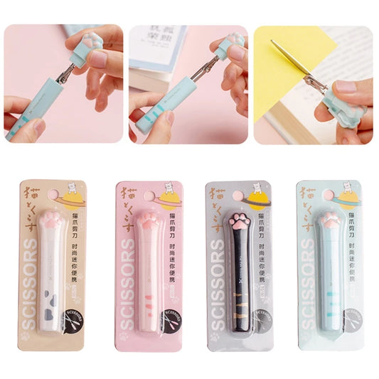 Tijeras Kawaii de Pata de Gato | Adorables y Portátiles
