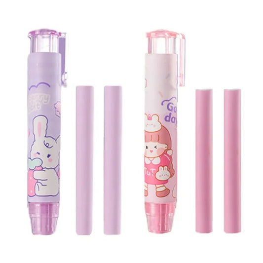 Borrador Retráctil Tipo Lápiz | Diseños Kawaii y de Astronauta