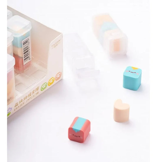 Sets de Borradores Kawaii con Corazón | En Estuche de Colección x3