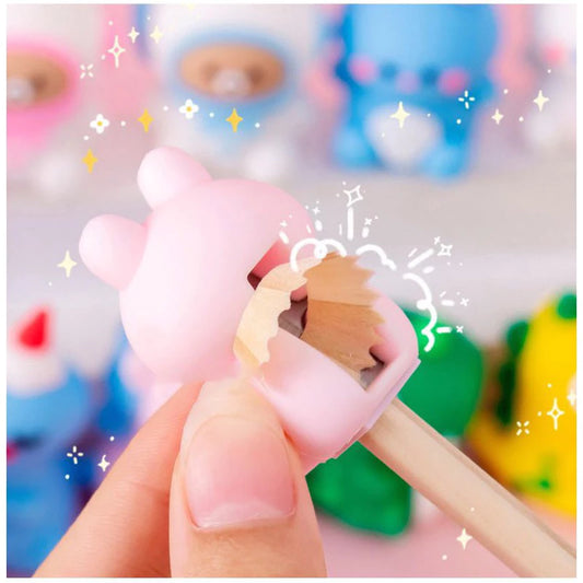 Sacapuntas y Borrador 2 en 1 | Diseño Kawaii de Conejito y Dinosaurio