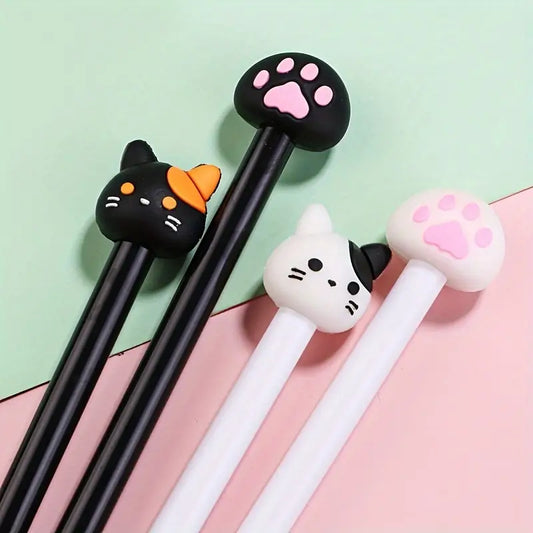 Lapiceros de Gel Kawaii con Diseño de Gatos y Patitas