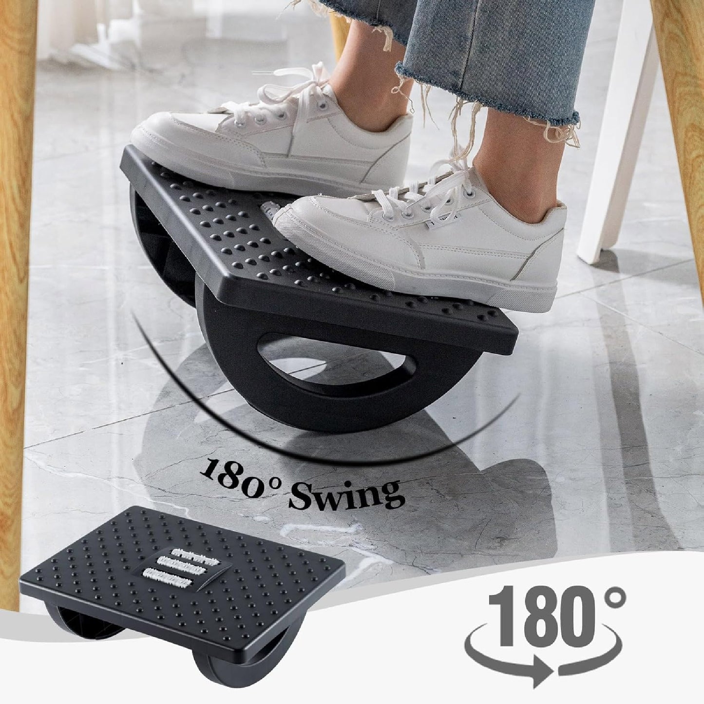 Reposapiés Ergonómico Antideslizante con Rodillo de Masaje