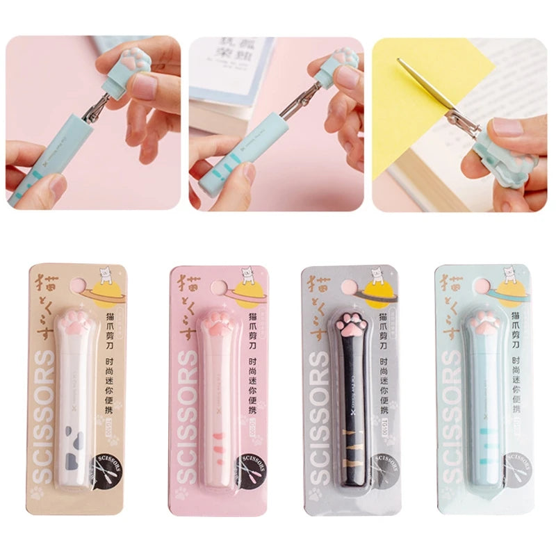 Tijeras Kawaii de Pata de Gato | Adorables y Portátiles