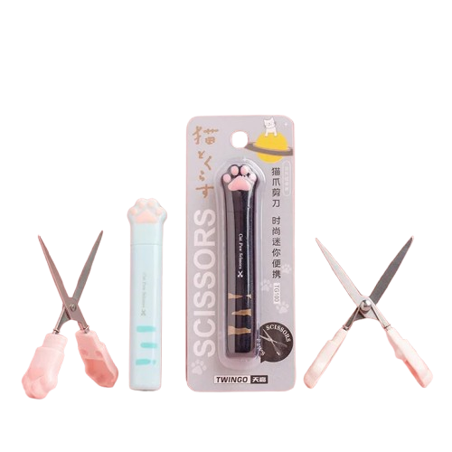 Tijeras Kawaii de Pata de Gato | Adorables y Portátiles