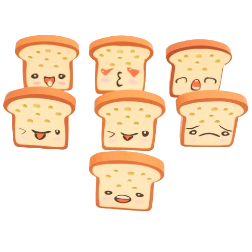 Gomas de Borrar Kawaii con Forma de Pan Tostado Unidad
