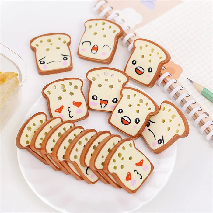 Gomas de Borrar Kawaii con Forma de Pan Tostado Unidad