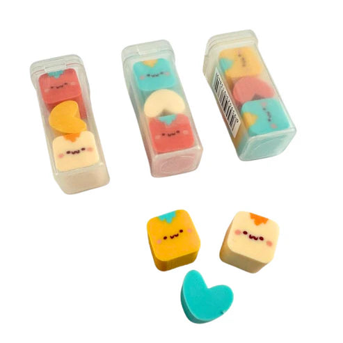 Sets de Borradores Kawaii con Corazón | En Estuche de Colección x3