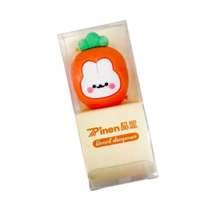 Sacapuntas Kawaii de Zanahoria | Diseño con Conejito