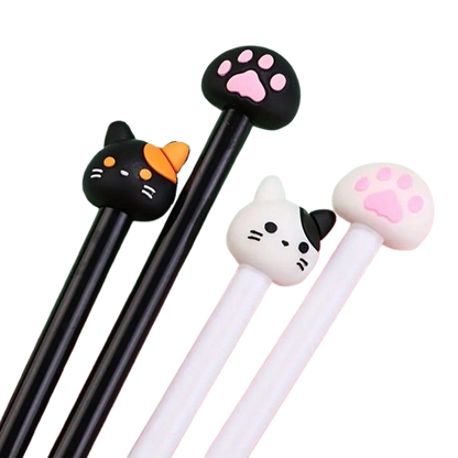 Lapiceros de Gel Kawaii con Diseño de Gatos y Patitas