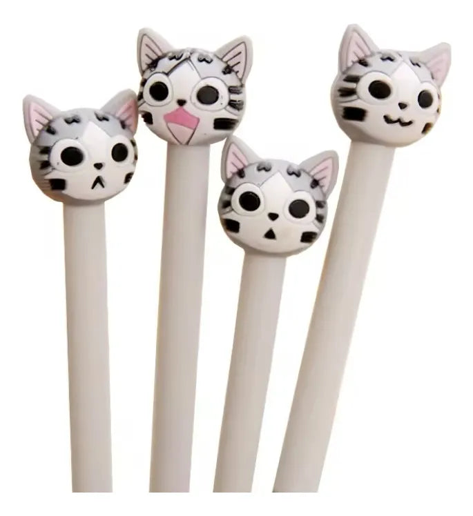 Lapiceros de Gatos Kawaii con Diferentes Expresiones | Tinta de Gel
