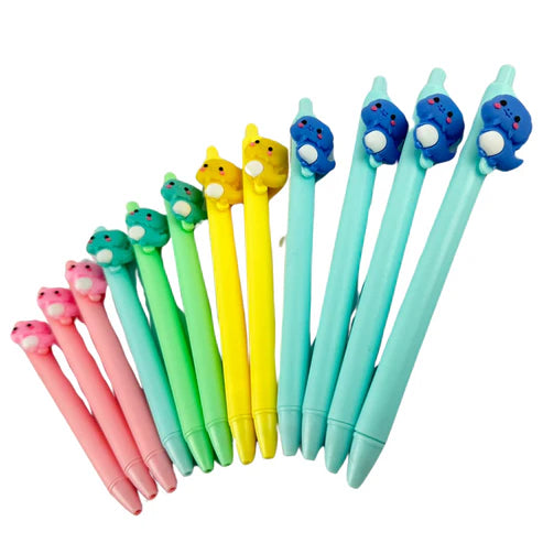 Lapiceros Retráctiles con Aplique de Dinosaurio Kawaii