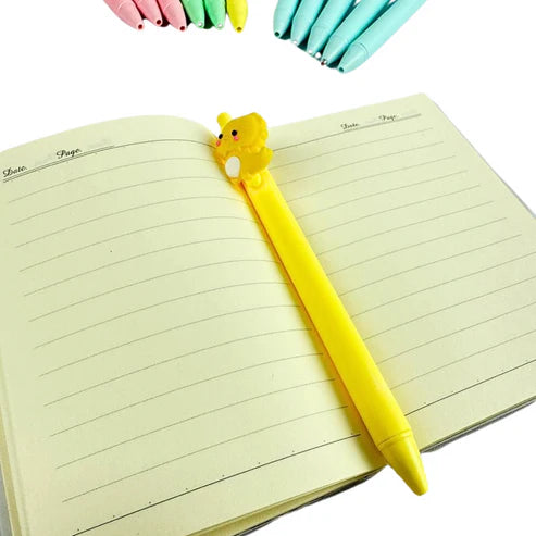 Lapiceros Retráctiles con Aplique de Dinosaurio Kawaii