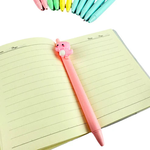 Lapiceros Retráctiles con Aplique de Dinosaurio Kawaii