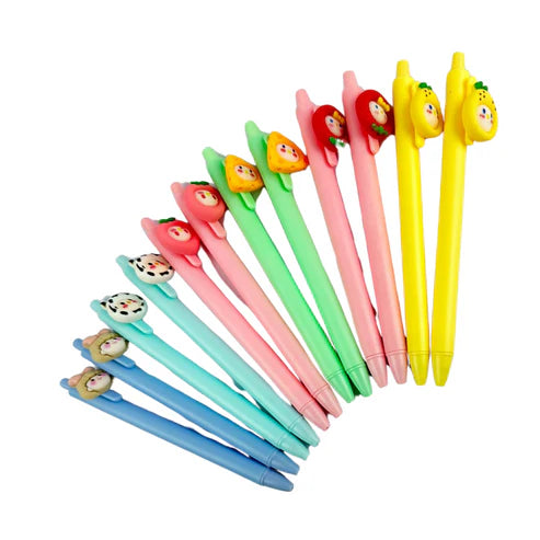 Esfero Retráctil con Aplique de Figuras – Animales y Frutas