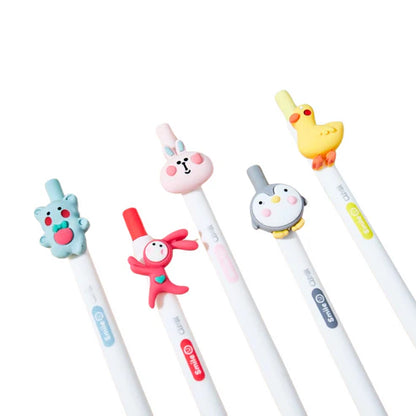 Esfero Retráctil con Apliques de Animales – Tinta Gel Suave en Display x6