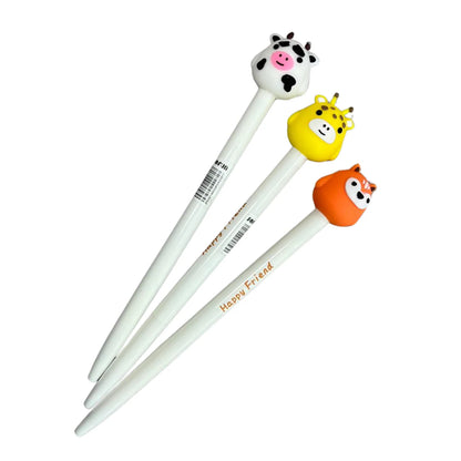Lapiceros Retráctiles con Apliques de Animales – Zorros, Vacas y Jirafas