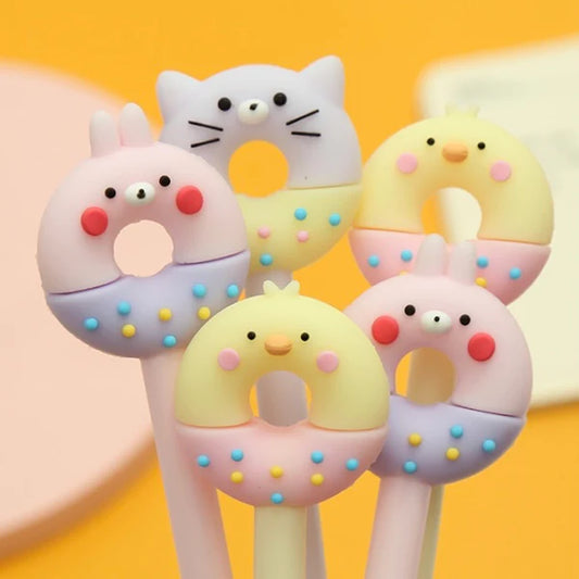Lapicero con Cabeza Dona de Pollito, Gatito y Conejito