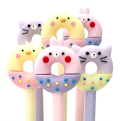 Lapicero con Cabeza Dona de Pollito, Gatito y Conejito