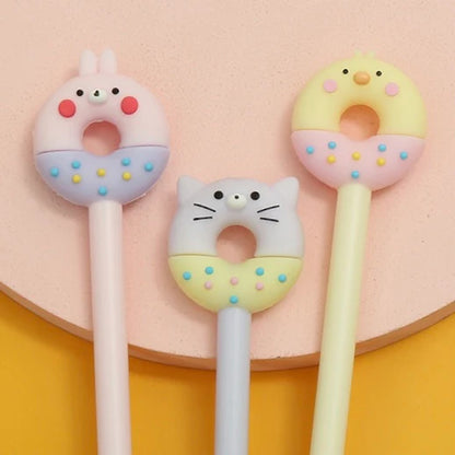 Lapicero con Cabeza Dona de Pollito, Gatito y Conejito
