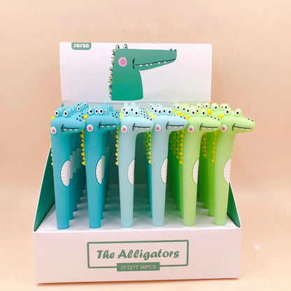 Bolígrafo de Gel de Silicona de Cocodrilo Kawaii | Punta de 0,5mm