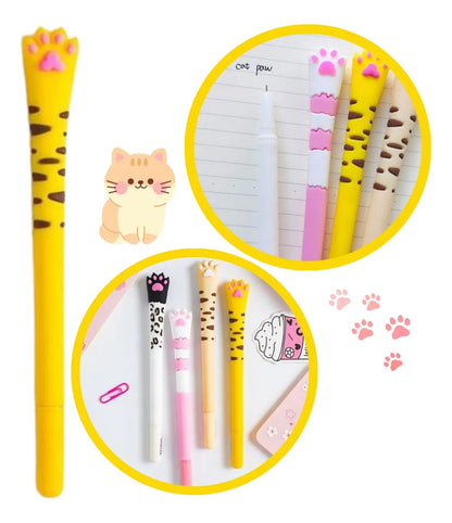 Bolígrafo de Gel con Pata de Gato y Garra de Silicona – Diseño Kawaii
