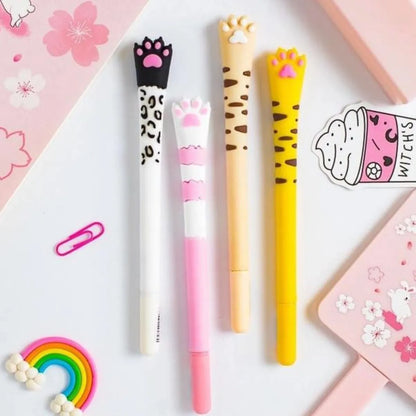 Bolígrafo de Gel con Pata de Gato y Garra de Silicona – Diseño Kawaii