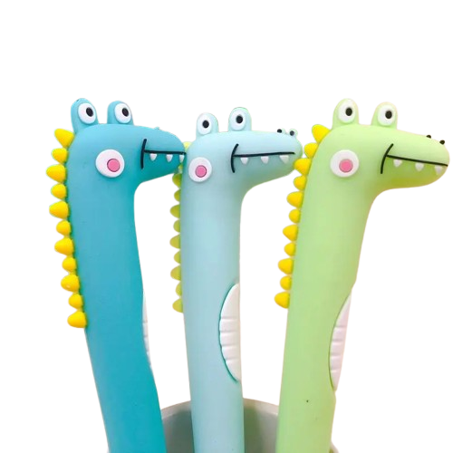 Bolígrafo de Gel de Silicona de Cocodrilo Kawaii 