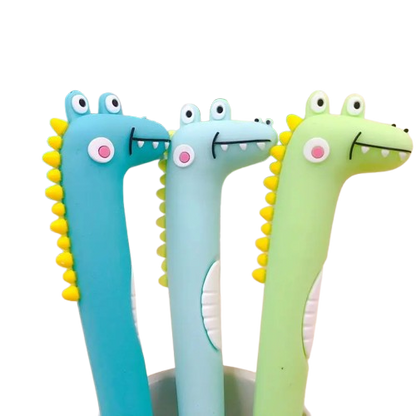 Bolígrafo de Gel de Silicona de Cocodrilo Kawaii 