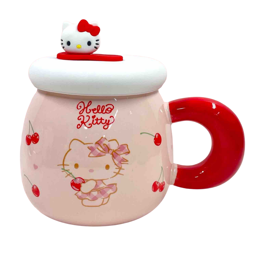 Mug Sanrio con Tapa de Caucho y Figura 3D